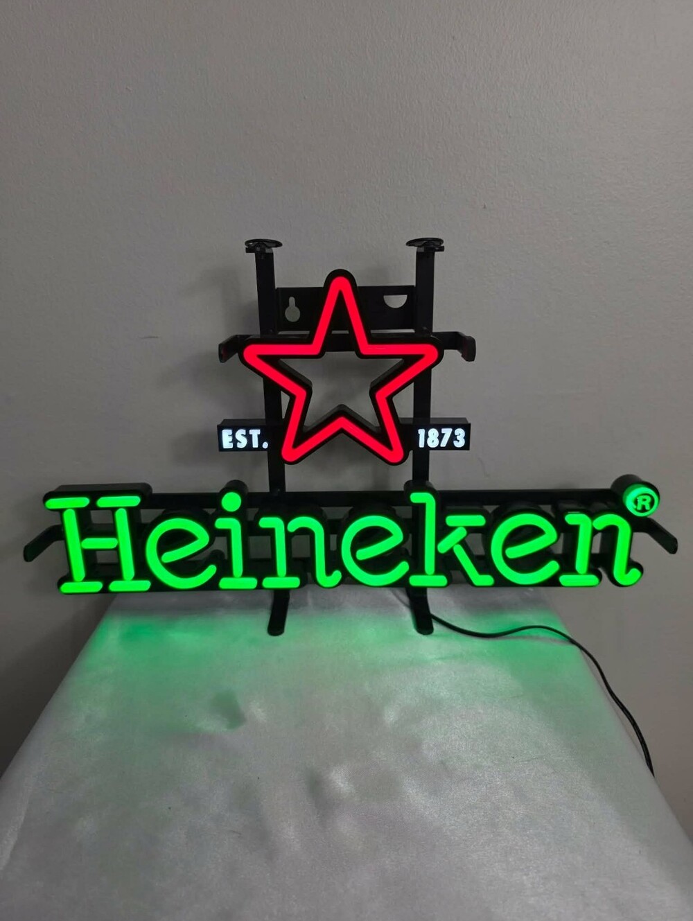 Heineken Neon Sign The Essential Man Cave Home Bar Accessory Pub Light.